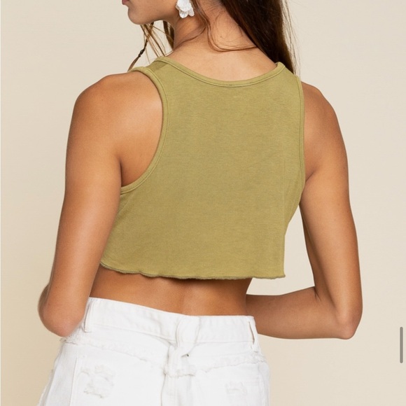 POL Twist Front Cami Top - Moss Green - Picture 2 of 2
